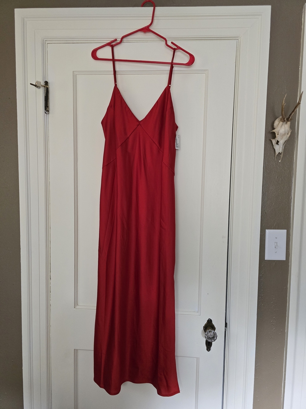 a new day Red Satin Slip Dress